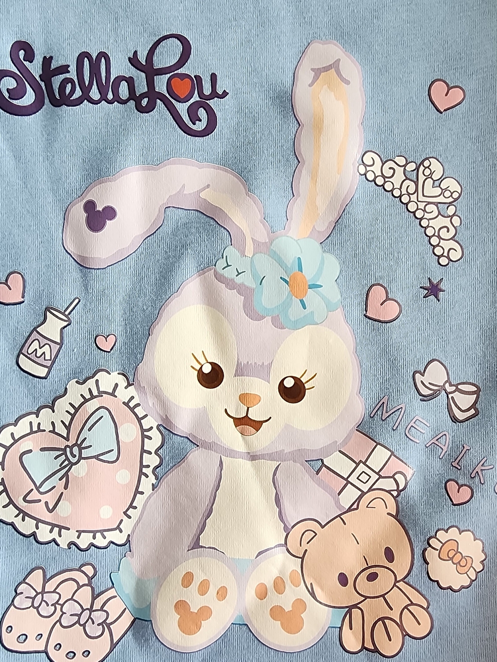 Pastel Blue StellaLou Kawaii Crewneck Sweatshirt | Y2K Coquette Fairy Kei Sz M
